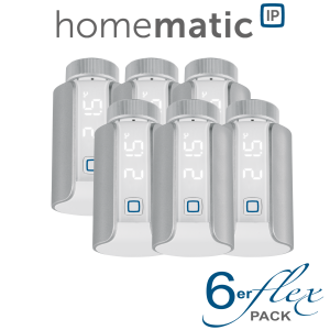 6er Set Homematic IP Heizkrperthermostat Evo - Silver Edition-HmIP-eTRV-E-S