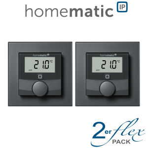 2er Set - Homematic IP Wandthermostat, anthrazit - HmIP-WTH-A - 159820A0