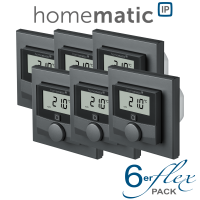 6er Set - Homematic IP Wandthermostat anthrazit mit Schaltausgang - fr Markenschalter - HmIP-BWTH